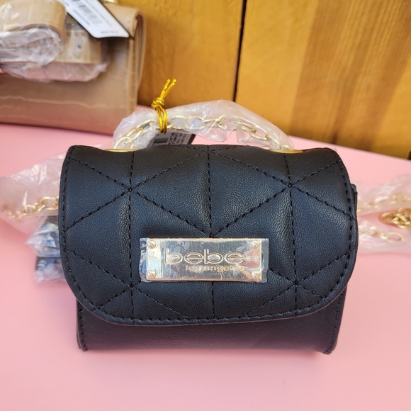 New bebe Los Angeles Camile Micro Fanny Pack Black - Picture 1 of 16